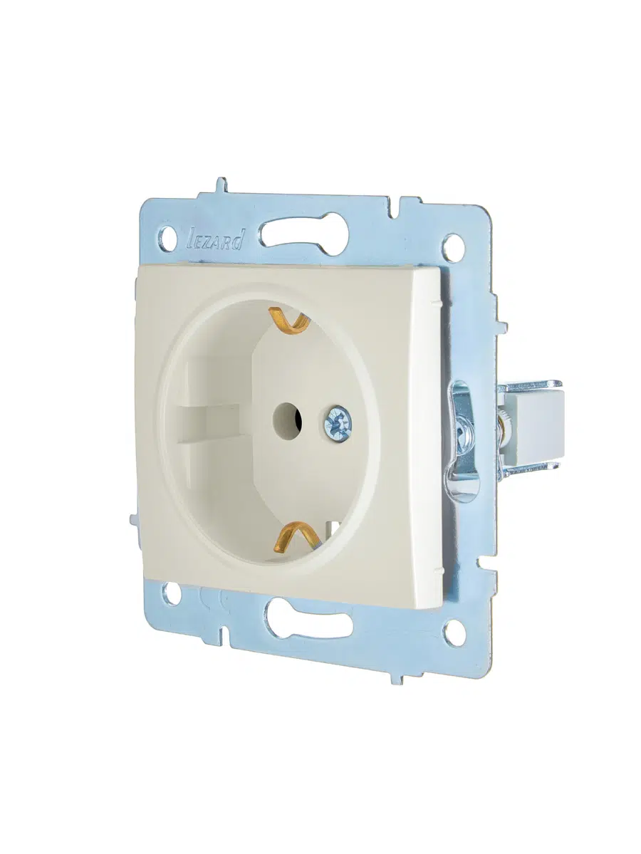 ASTI Розетка с/з ПБТ жемчужно-белый перламутр механизм LEZARD 7081-3088-122B
