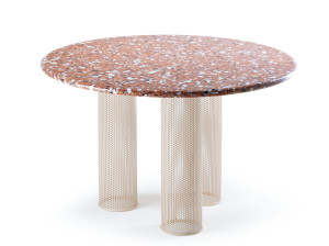 Мраморный круглый садовый стол