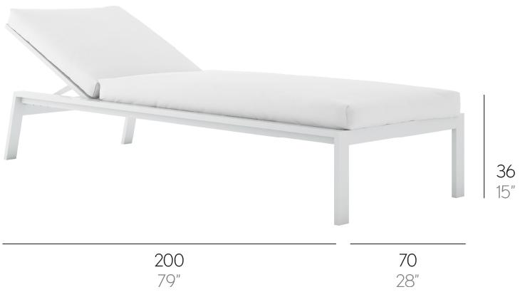 GANDIABLASCO Садовая кушетка с откидной спинкой из стали с порошковым покрытием Timeless sun-id-1386300 - Вид №4