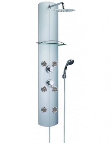 506400 000 00  Душевая стойка Totem Alu, термостатический смеситель, алюминий Valentin  - Вид №1