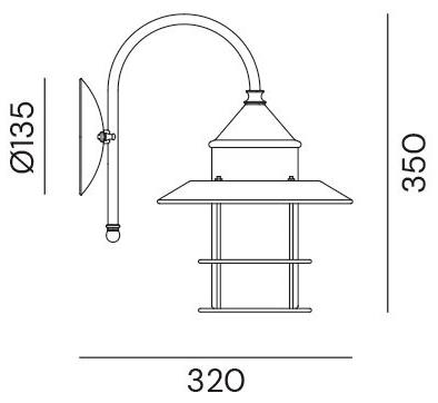 Il Fanale Настенный светильник из металла с прямым светом Granaio 246.06.ort - Вид №1