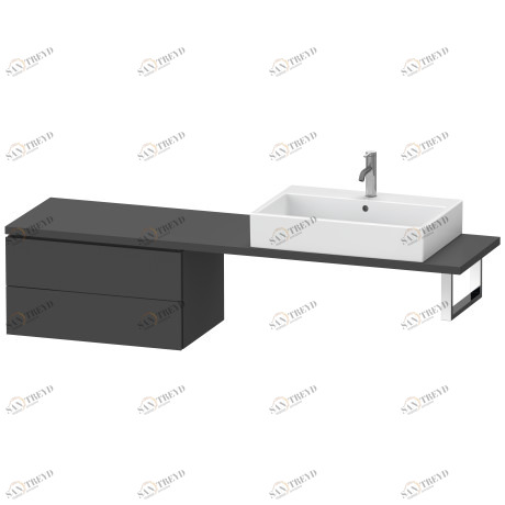 LC584804949 Шкафчик для компактной консоли L-Cube #LC5848 720 x 477 мм Графит матовый, декор Duravit