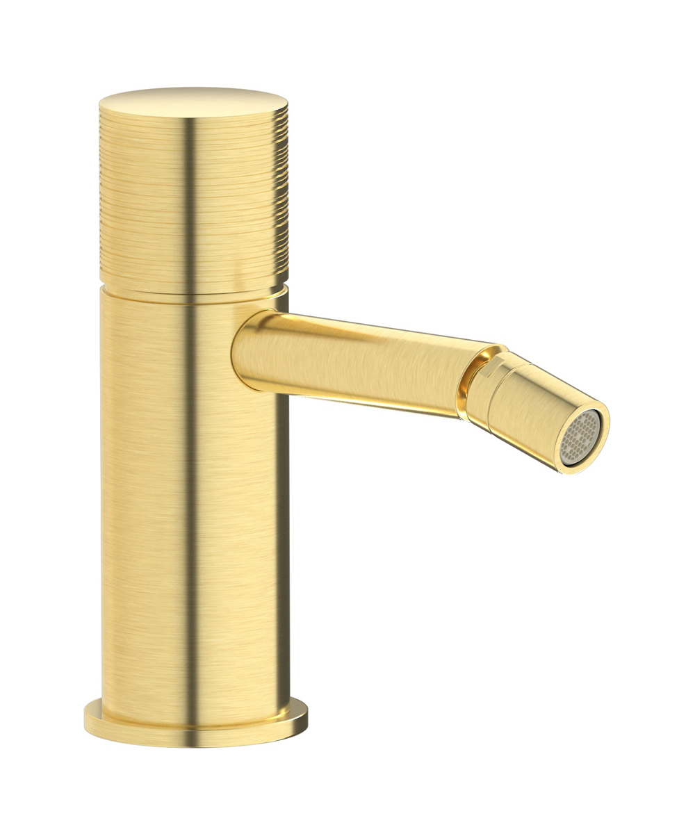 Смеситель для биде на 1 отверстие в комплекте с донным клапаном. WE ARE IB vn396ss Brushed Pale Gold Vinile