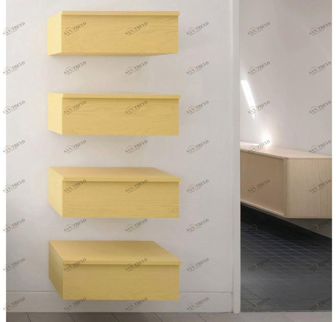 BassamFellows Стенка из дерева с ящиками  Cb-32 