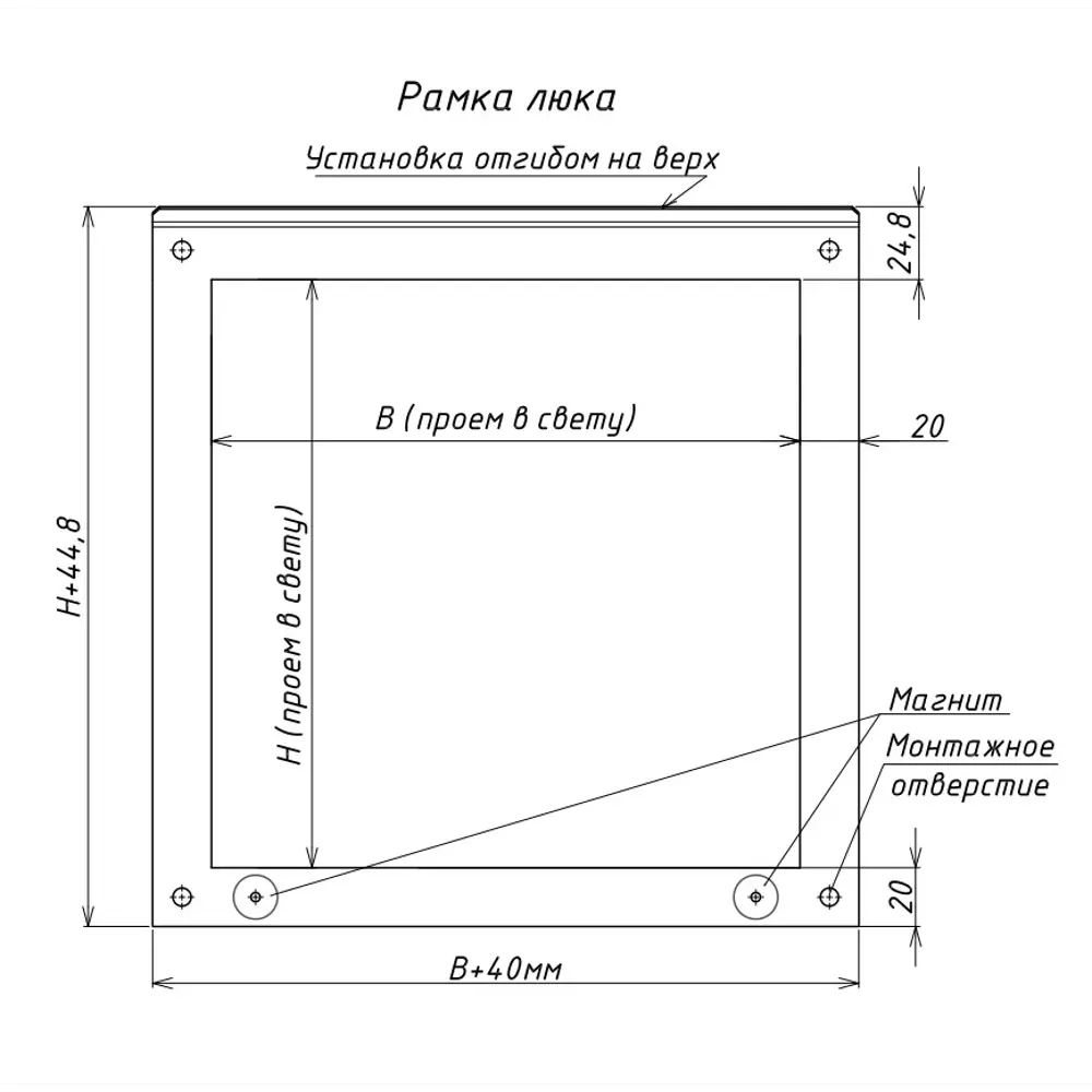 Люк открытого типа на магнитах Хаммер Стикер сталь цвет черный 40x40 см STLM-2202938 - Вид №4