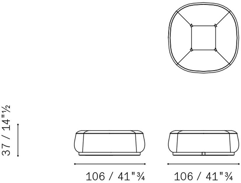 Poltrona Frau Пуф из мягкой кожи La collezione - divani e poltrone sun-id-1383577 - Вид №3