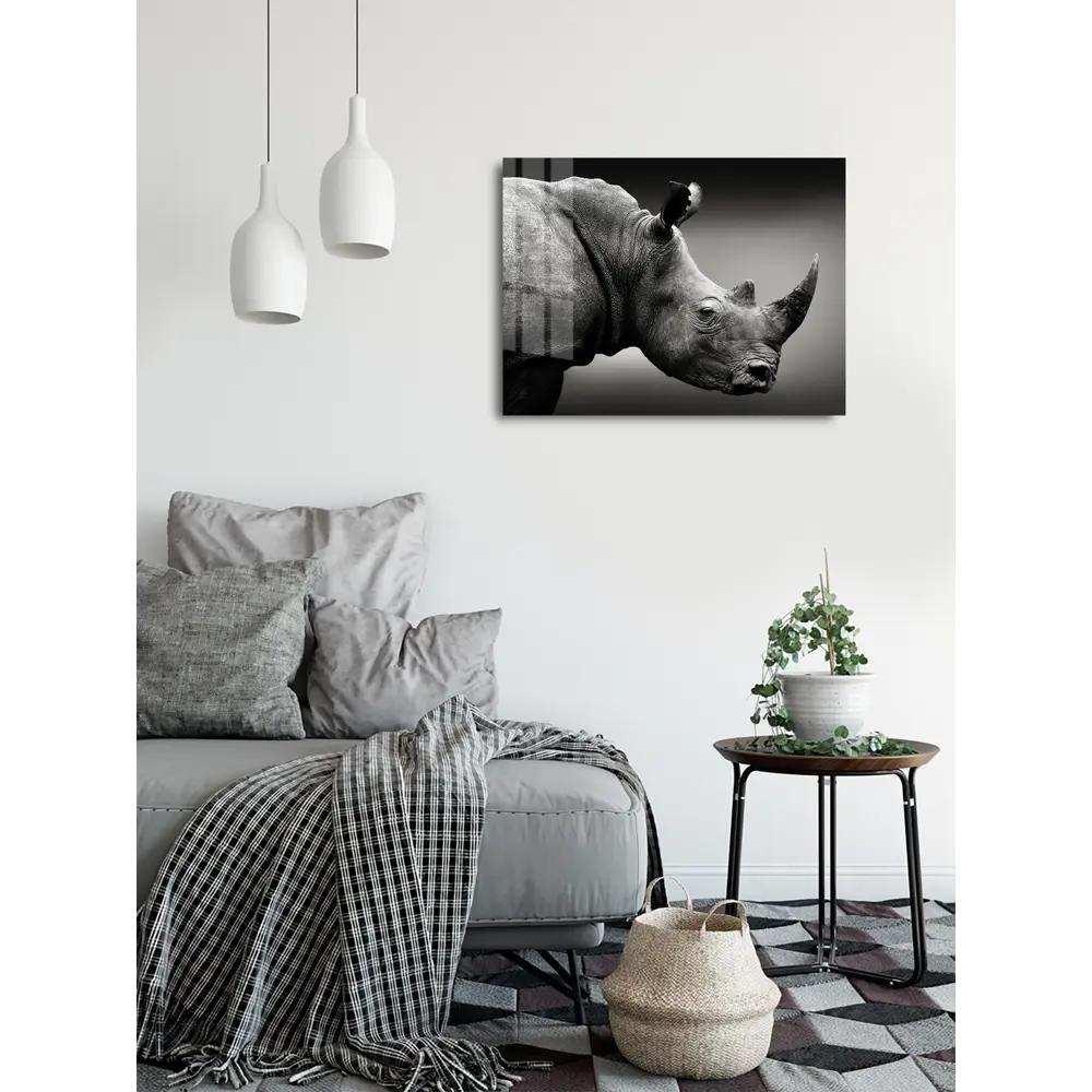 Картина на стекле "Носорог" 80x60 см 82924224 STLM-2167913 ARTABOSKO  - Вид №4