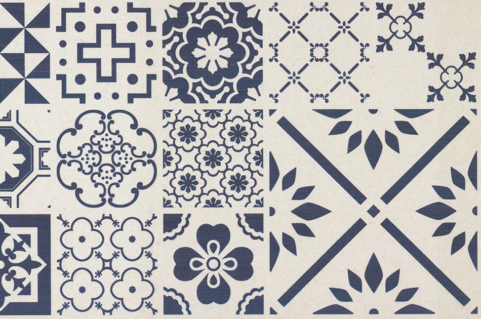 540 050 13 Печатный пробковый пол с разным дизайном Retile Blue GRANORTE Vita Decor - Вид №1