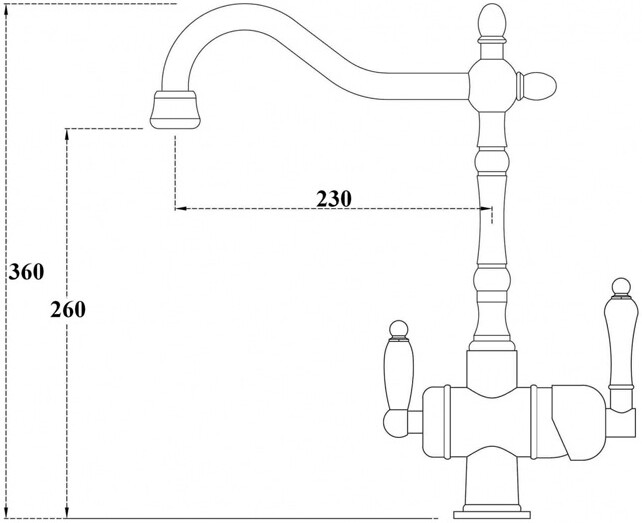 Смеситель ZorG Clean Water ZR 326 YF BR для кухонной мойки, бронза - Вид №1