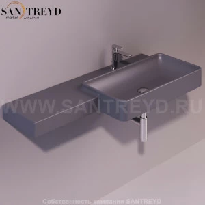 FL03ANTRACITEMATT Подвесная раковина настенная прямоугольная Simas Flow черная