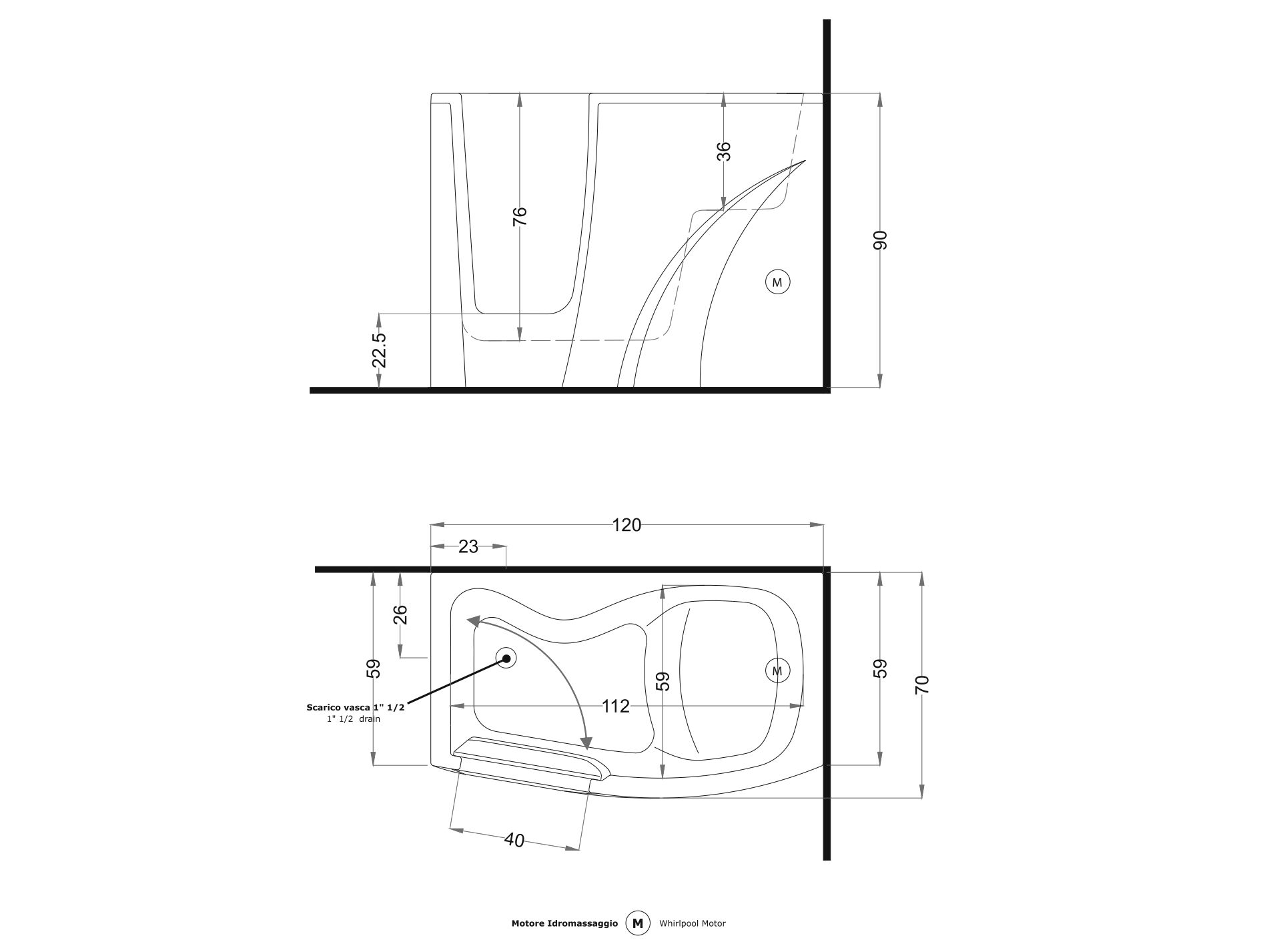 Ванна с дверью Gruppo Treesse мебель для ванной комнаты - специальная линия ARCH-00142059 - Вид №2