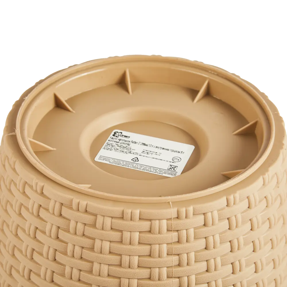Кашпо для цветов Ingreen Rattan ø26.6 см v10 л пластик бежевый STLM-2179813 - Вид №3