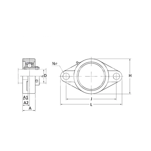 IS1934 Корпус подшипника FL205PL (бел. пласт) ISKRA  - Вид №1