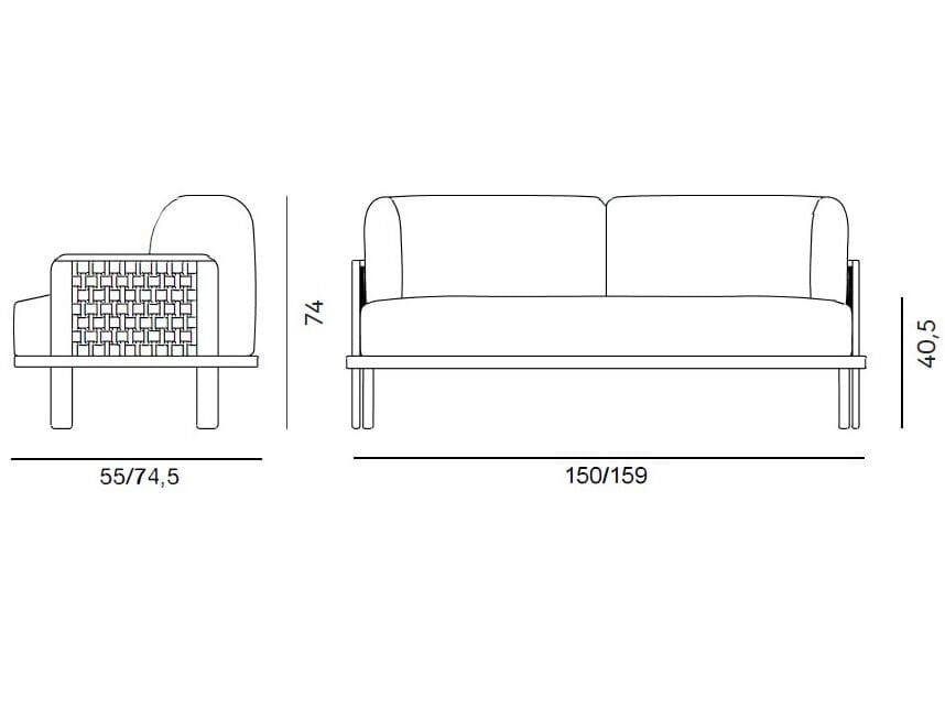 2-местный линейный диван из ясеня Billiani Raquette ARCH-00075780 - Вид №7