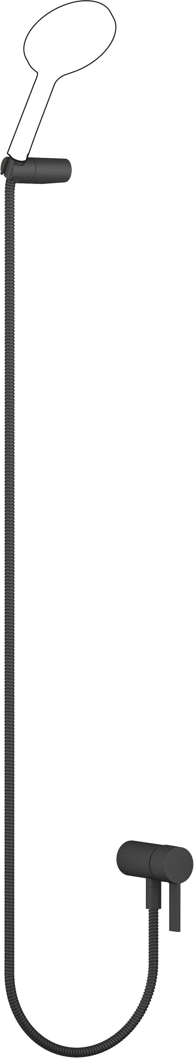 Однорычажный смеситель скрытого монтажа со встроенным душем с ручным душем без ручного душа - матовый черный