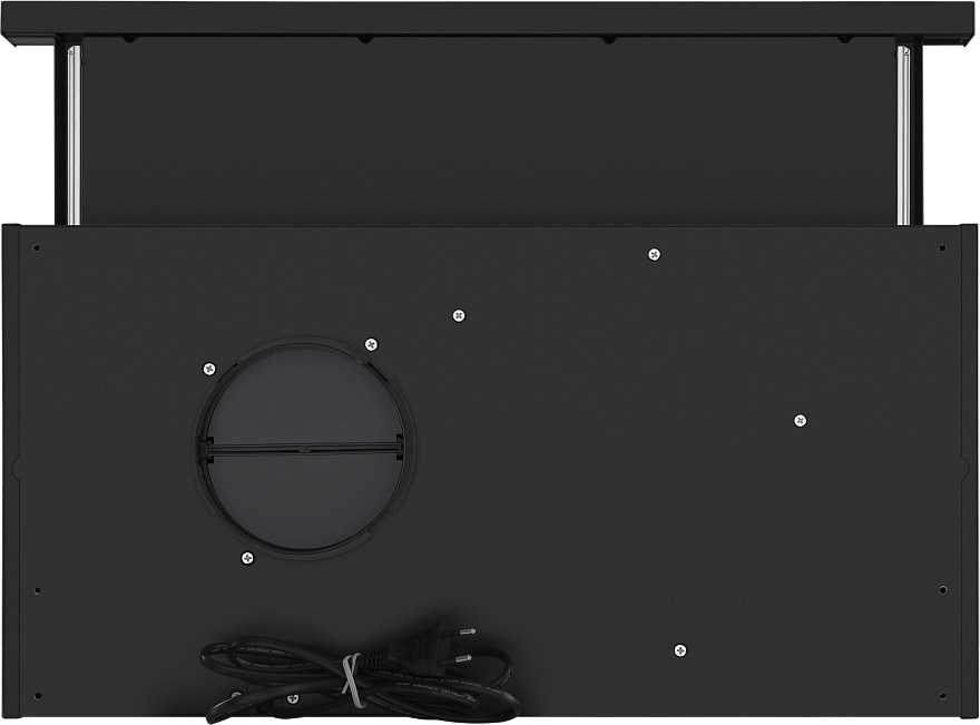 VS LIGHT 50 BLACK Вытяжка vs light 50 черный/ • тип: встраиваемая • цвет: черный • управление: колыбельное • ширина, мм: 500 • полная потребляемая мощность, вт: 140• количество скоростей: 2 • максимальная производительность, м3/ч: 480• диаметр воздуховода Santreyd  - Вид №7