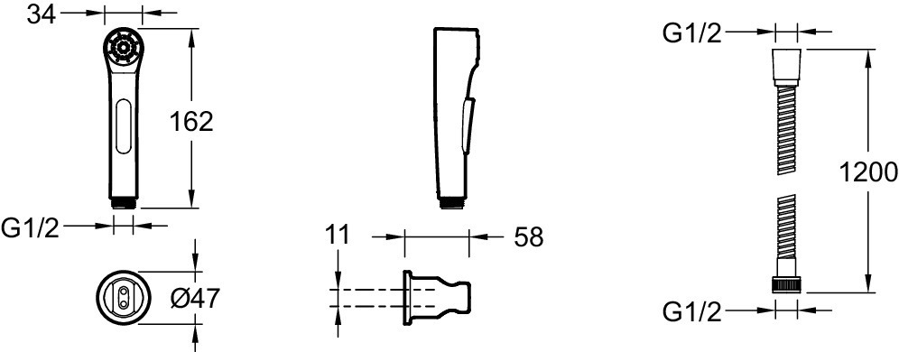 82151433 Гигиенический душ Elate E97258-CP цвет хром STLM-0020451 JACOB DELAFON  - Вид №4