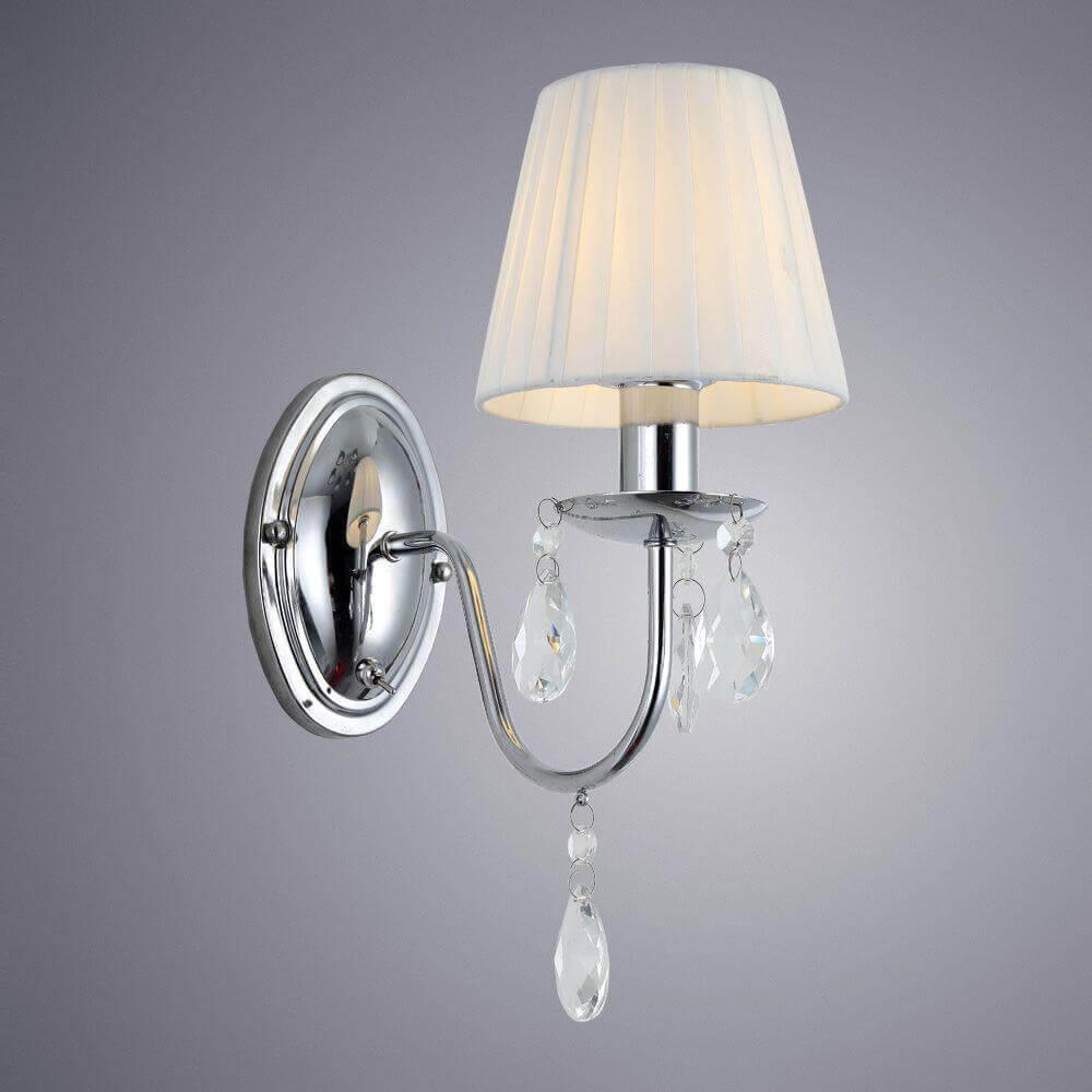 Бра металлическое с абажуром белое Arte Lamp A9123AP-1CC ARTE LAMP 9123 00-3928937 Белый;серебро  - Вид №2