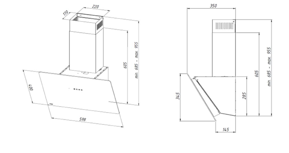 9207996 Вытяжка наклонная Akpo WK-11 Smart Royal черный/черный STDN-0102334 - Вид №3