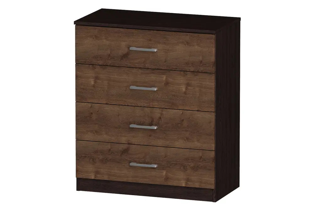 91144458 Комод Furnistyle Лайф лкм-01 3 ящика 80x40x90 см ЛДСП цвет венге/дуб коричневый табак STLM-0498884