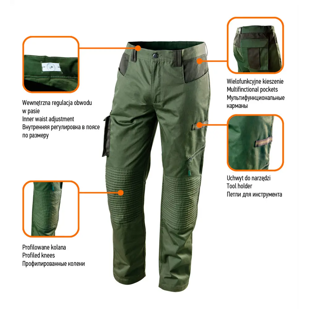 Брюки рабочие Neo 81-222-S цвет оливковый размер S 82776427 STLM-2203519 Neò Camo - Вид №6