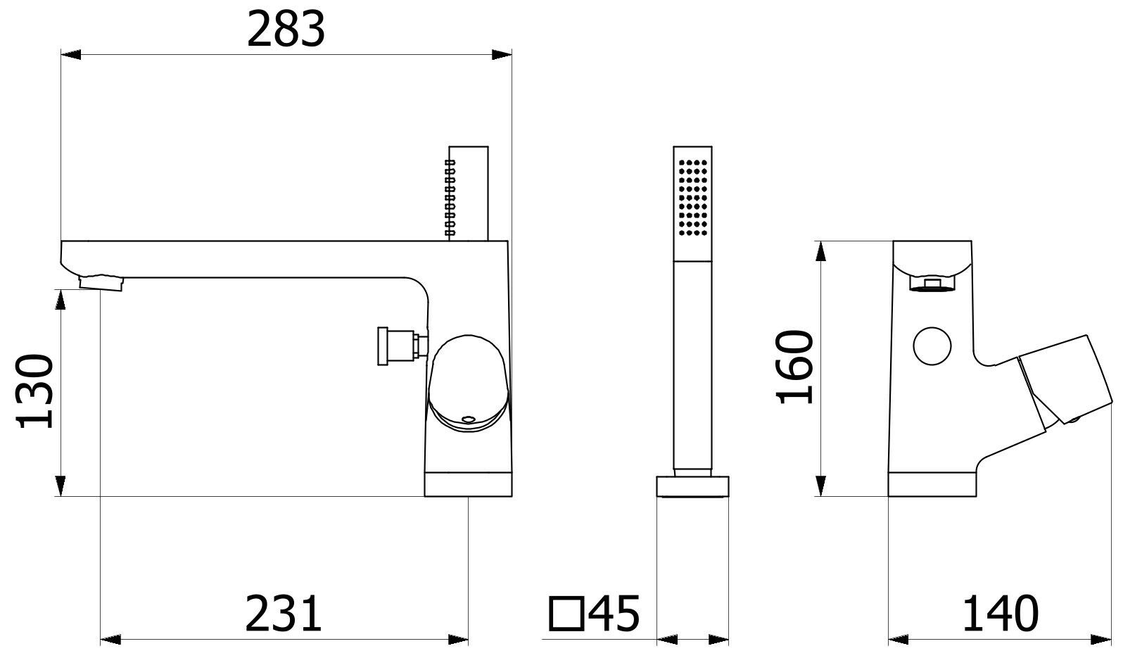 Встраиваемый смеситель для ванны с ручным душем IB Taaac ARCH-00036740 - Вид №5