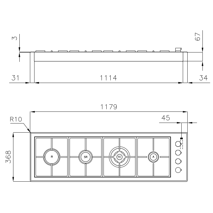7250042 Варочная панель S4000 Line 7250 042 Fosterspa  - Вид №1