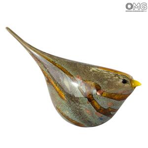 4642 ORIGINALMURANOGLASS Фигурка Янтарный воробей - муранское стекло OMG 13 см