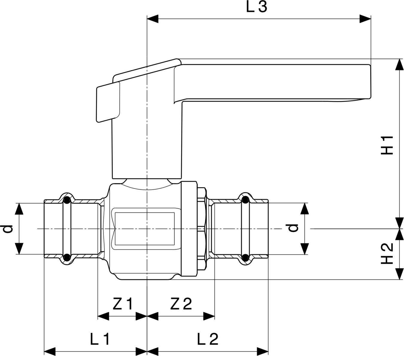 475 888 1) Модель 2270 Трубопроводные системы  Sanpress  Системные шаровые краны Santreyd  - Вид №4