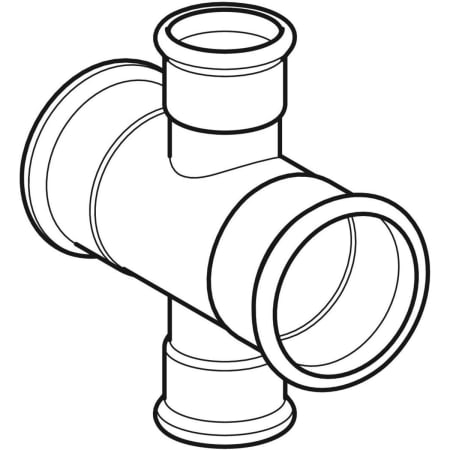 GEBERIT 21128 Крестовина двухплоскостная редукционная Geberit Mapress из углеродистой стали  - Вид №1