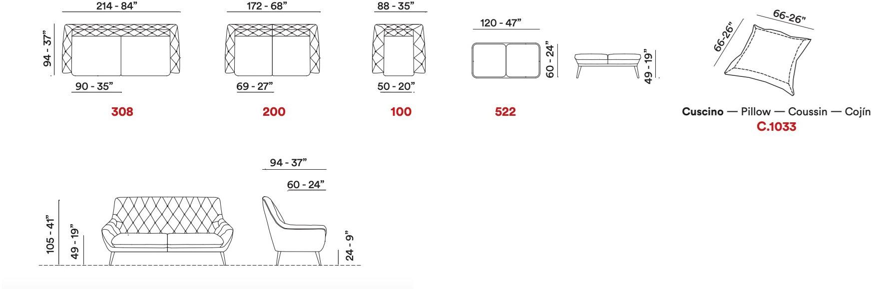 Max Divani 2-местный кожаный диван с тафтингом Grace sun-id-1417585 - Вид №5