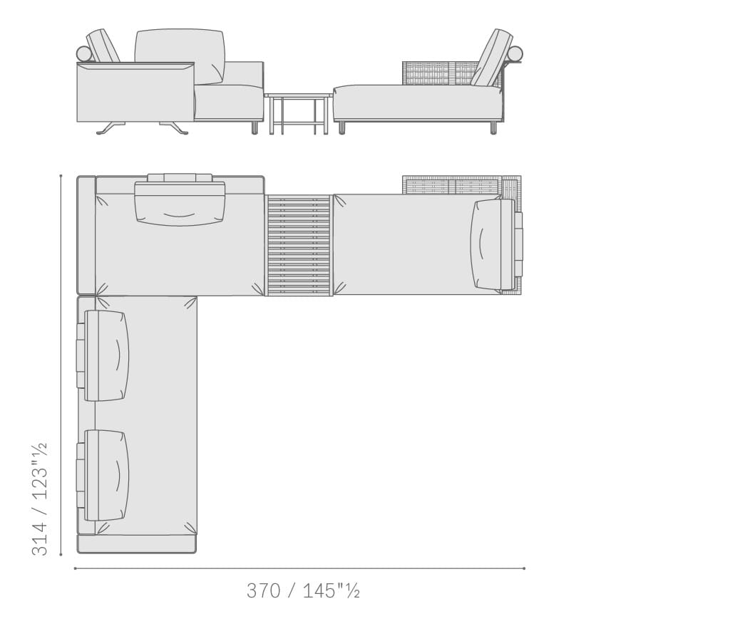Ткань съемный садовый диван Poltrona Frau Boundless Living Outdoor Collections ARCH-00134649 - Вид №49