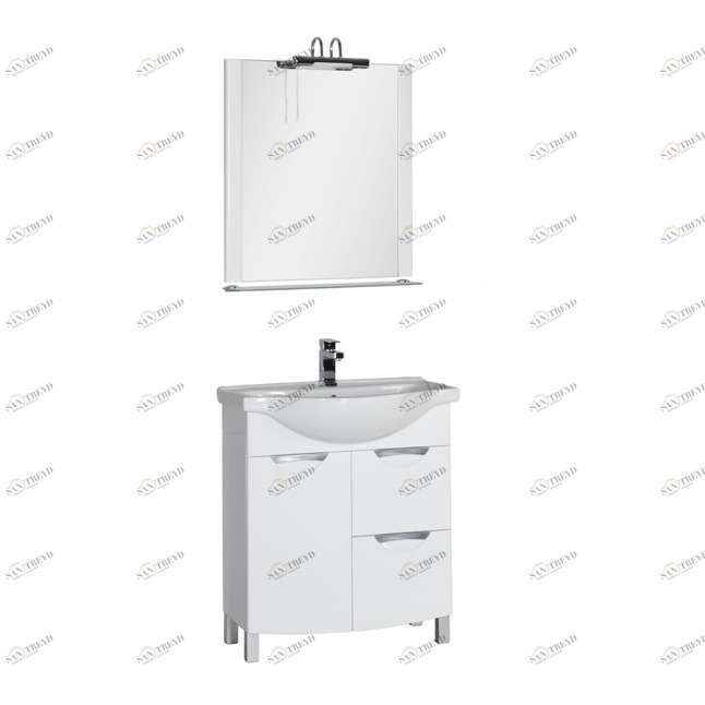 Комплект мебели Aquanet Асти 75 б\к белый (2 ящика) 00177795