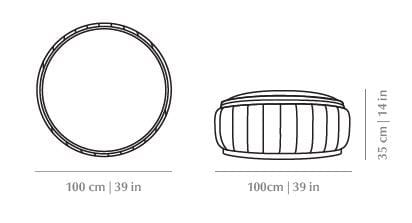 Круглый пуф из ткани DOOQ ARCH-00116852 - Вид №5
