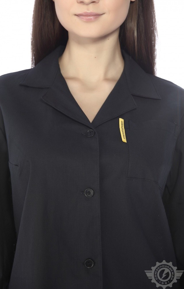 61677 Халат женский темный  Одежда для обслуживающего персонала  размер 52-54/158-164 Спецодежда  - Вид №7