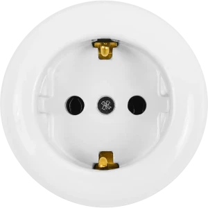 Розетка накладная Electraline с заземлением с крышкой цвет белый 89255201 STLM-2045361