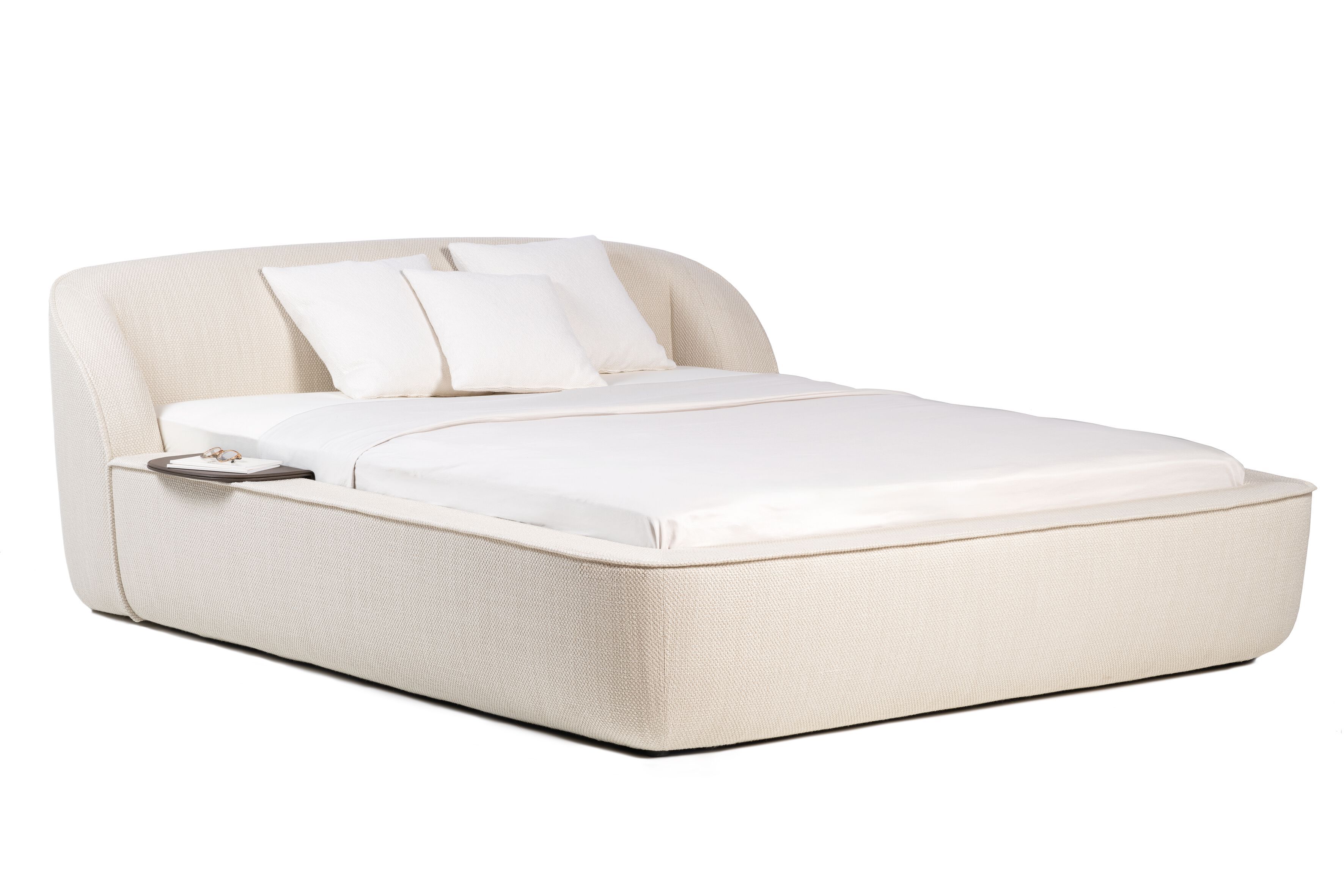 Двуспальная мягкая кровать из ткани Wittmann Bun ARCH-00103347