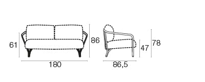 2-местный тканевый садовый диван emu Angel ARCH-00110513 - Вид №8