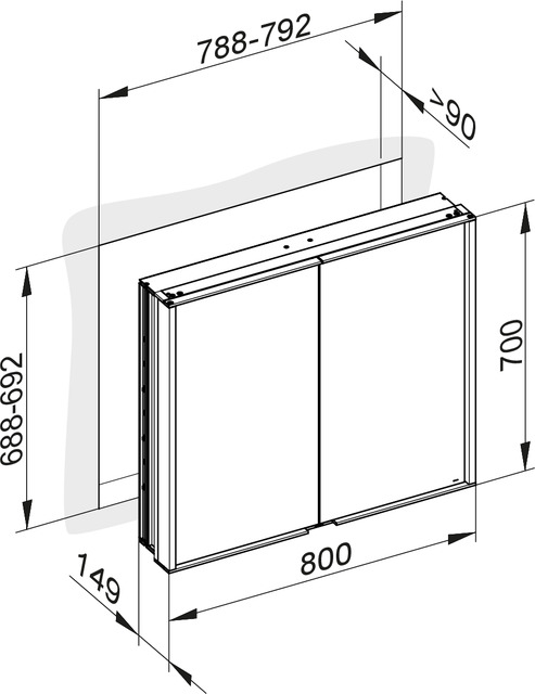 12812171301 Зеркальный шкаф KEUCO Royal Match - Вид №3