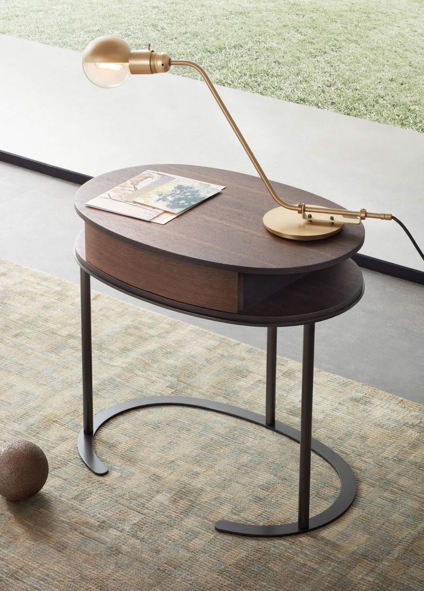 Деревянный овальный журнальный столик с отсеком для хранения Lema Ortis ARCH-00138129 - Вид №3