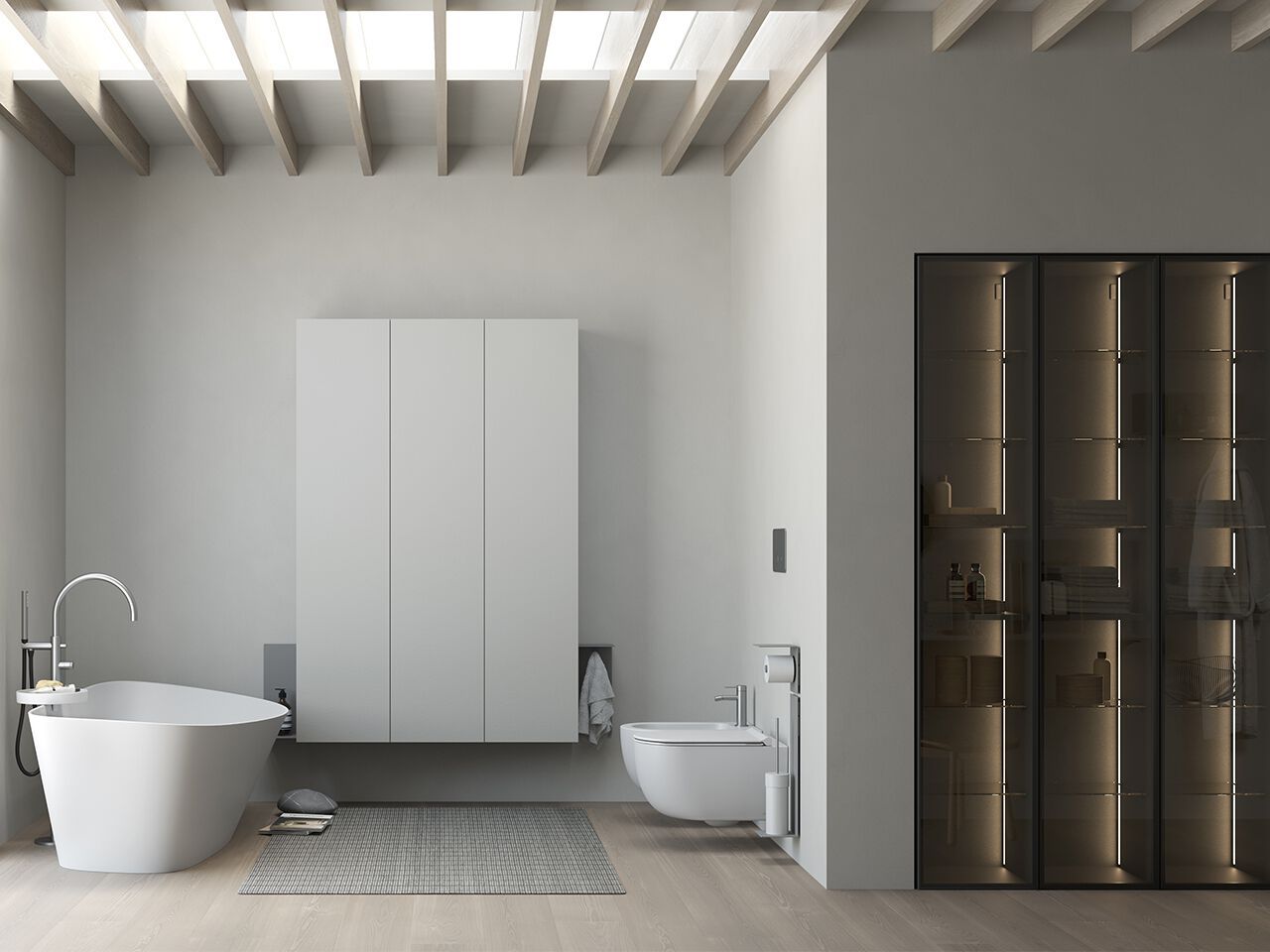 Полная мебель для ванной комнаты / меламиновый умывальник Rexa Interlude ARCH-00135894 - Вид №1