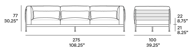 3-местный тканевый садовый диван EXPORMIM Obi ARCH-00017493 - Вид №2