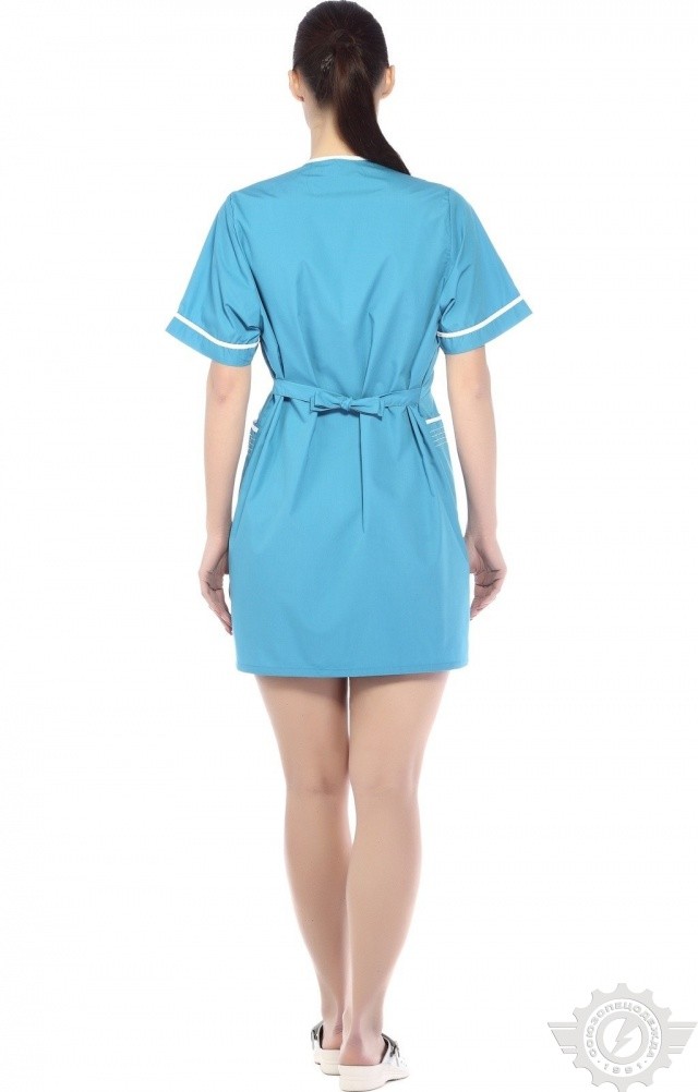 66227 Халат "Сервис" темно-голубой  Медицинская одежда  размер 58/158-164 Спецодежда  - Вид №9