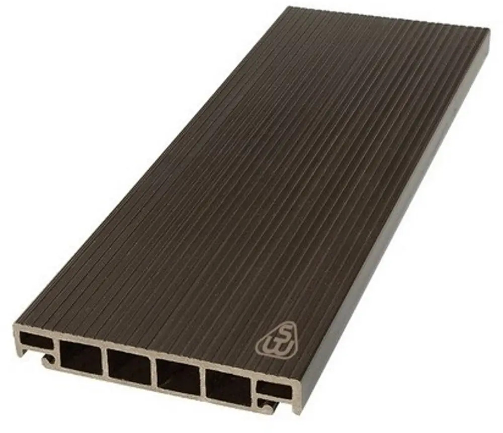 91591068 Террасная доска ДПК Savewood цвет темно-коричневый 2000x163x25мм вельвет 0.65м² 2шт STLM-1013348