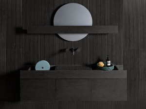 Мраморный подвесной умывальник со встроенной раковиной с ящиками