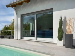 NAVELLO Французское окно с терморазрывом из алюминия и дерева с двойным остеклением Nembo