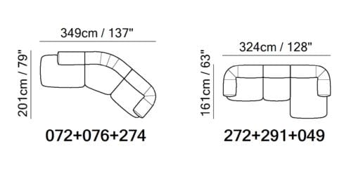 Угловой диван из ткани Natuzzi Italia MELODY ARCH-00026251 - Вид №5