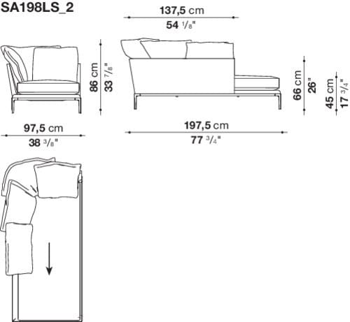 Угловой диван из ткани B&B Italia Атолл ARCH-00091854 - Вид №10