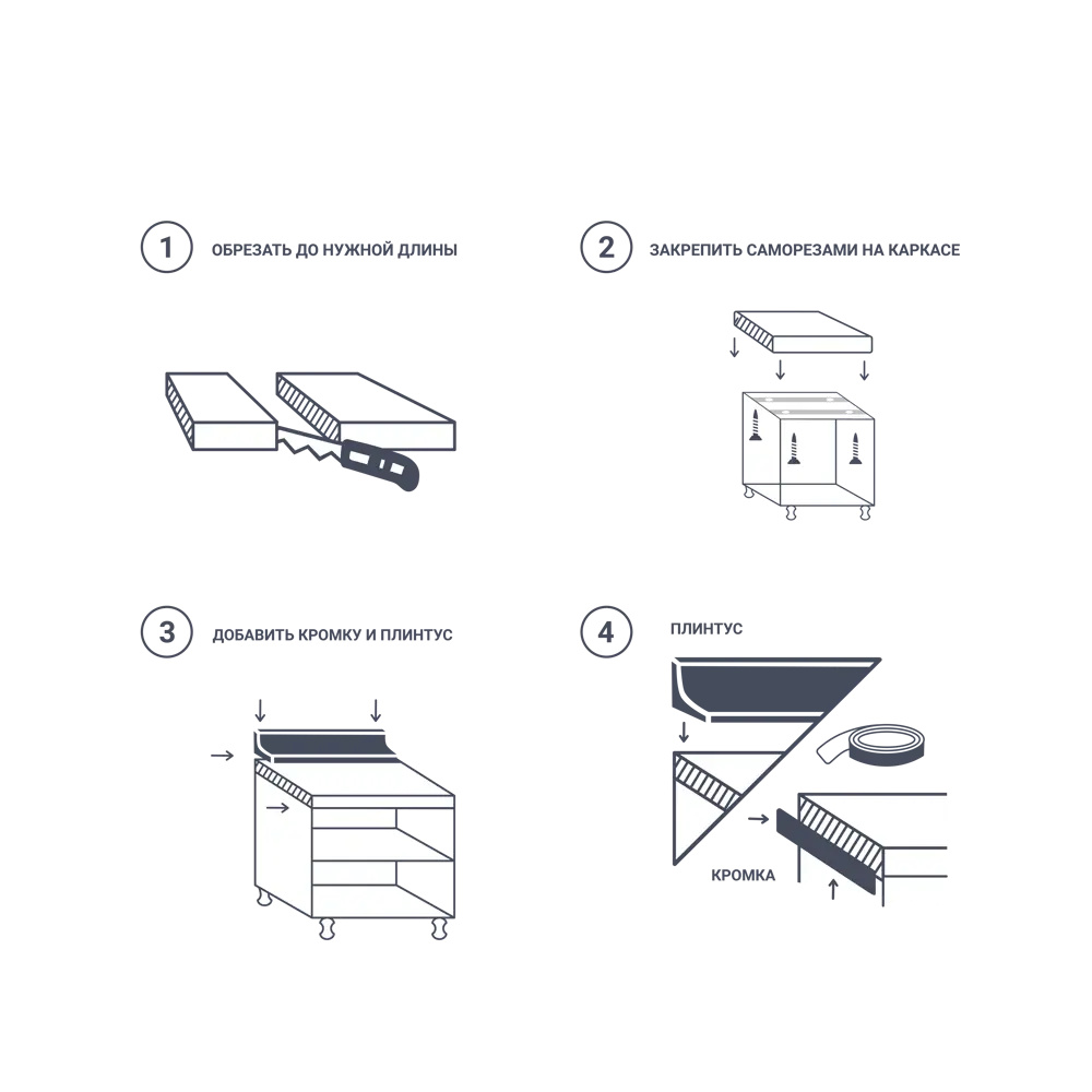 Столешница Анна 240x4x60 см ЛДСП/пластик цвет красный 82142102 STLM-2080087 DELINIA  - Вид №7