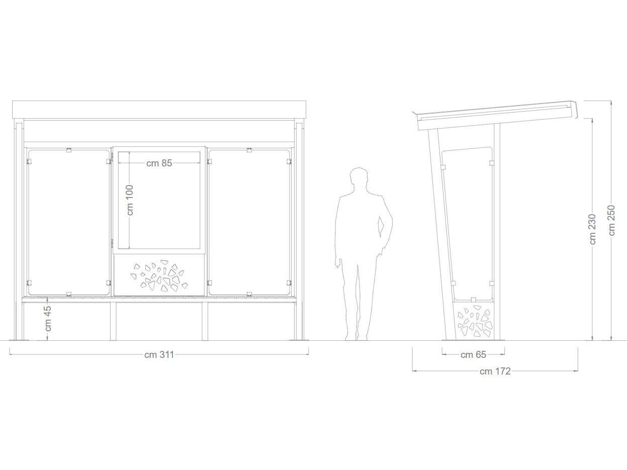 Стальной и стеклянный навес с доской объявлений DIMCAR ARCH-00048337 - Вид №2